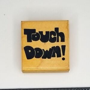 JRL Design "Touch Down" Print Wooden Rubber Stamps~ Arts & Crafts